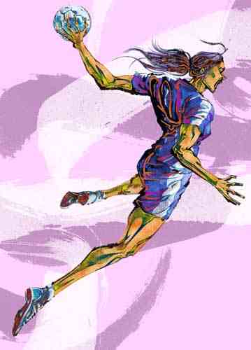 这幅简笔画,将运动员扣球的姿势展现得淋漓尽致.