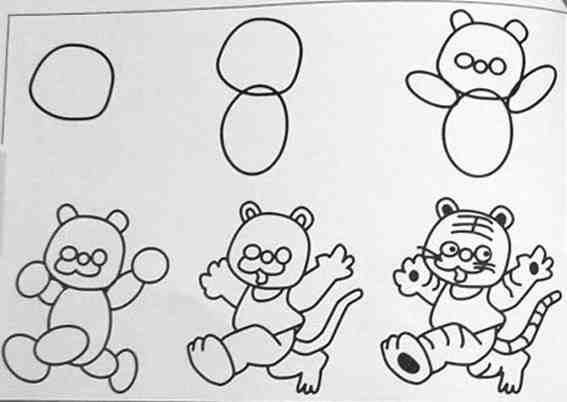 老虎简笔画:老虎拔牙