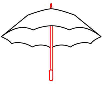雨伞简笔画:铅笔伞