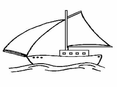 帆船简笔画:赣江上的船简笔画