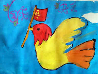 和平鸽简笔画:和平白鸽