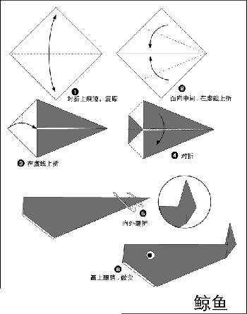 折纸大全:手工折纸鲸鱼