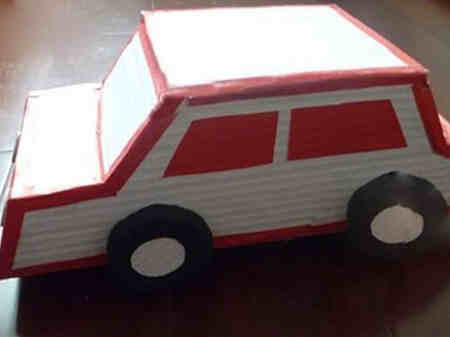 手工制作大全:用纸板手工制作小汽车模型
