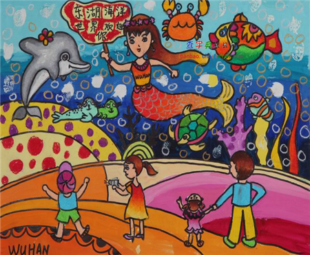 神奇的海底游览儿童画 海底世界儿童绘画作品