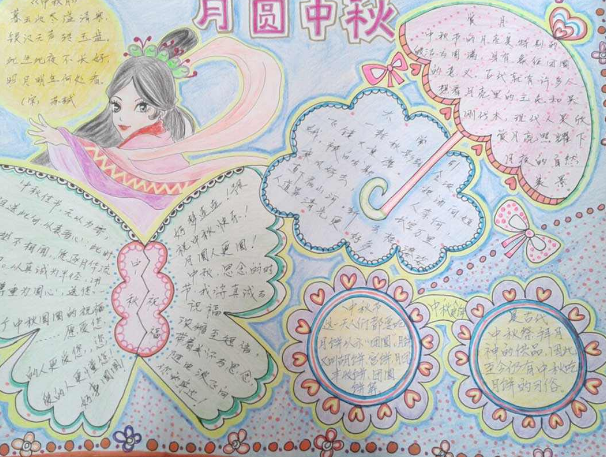 中秋节手抄报:中秋月夜赏月