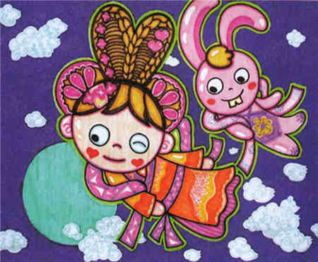 中秋节儿童画:中秋的欢乐与温馨