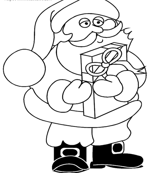 圣诞老人简笔画:胖嘟嘟的圣诞老人