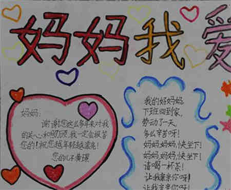 三八妇女节手抄报:给妈妈洗脚