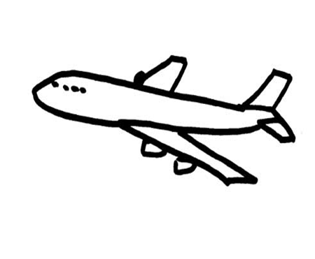 飞机简笔画:飞机简笔画作品欣赏-飞翔直升机
