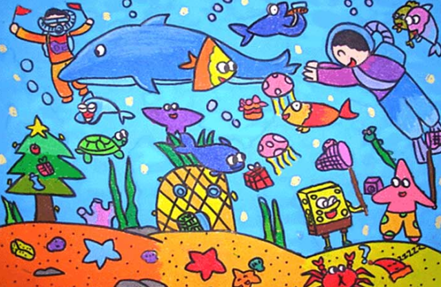 海底世界儿童画:神秘的海底世界