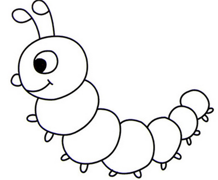 毛毛虫简笔画:小蚂蚁与毛毛虫