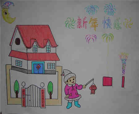 春节儿童画:春节幽默拜年短信