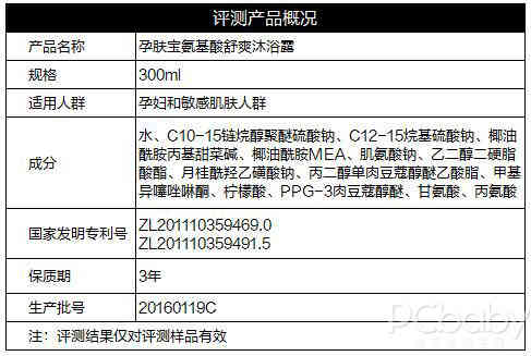 温和无香 孕肤宝氨基酸沐浴露评测