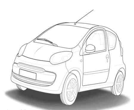 小汽车简笔画:我想发明一种环保的汽车