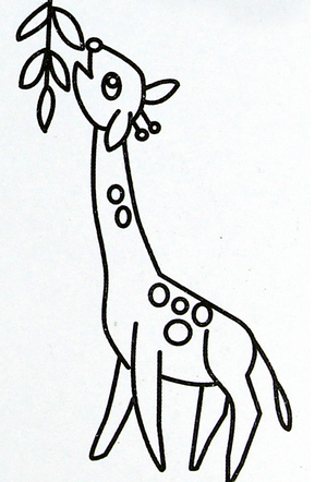 长颈鹿简笔画:儿童简笔画长颈鹿