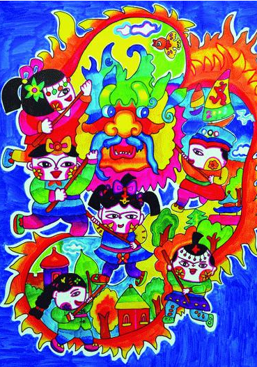 春节儿童画:拜年啦